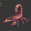Detailed 3D Scorpion Render With Textured Brown Orange Exoskeleton Claws And Stinger