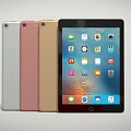 Apple iPad in Multiple Colors Silver Pink Gold Black with Screen Displaying Apps 3d model