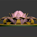 Decorative Lotus Shaped Daily Living Product With Pink Petals Yellow Edges And Green Base