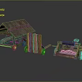 Ancient Wooden Military Vehicles Featuring Catapult Cart And Siege Tools