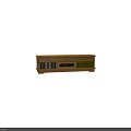 Wooden TV Stand With Multiple Drawers Colored Panels And Striped Design Elements