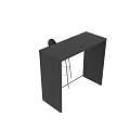 Modern Grey Bar Stools With Black Metal Legs And Black Bar Counter
