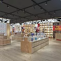 Bright Mall Store Featuring Shelves With Top Animation Items Display Cases And Wooden Flooring