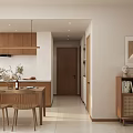 Modern Living Dining Room Interior With Wooden Furniture Sofa Coffee Table And Windows