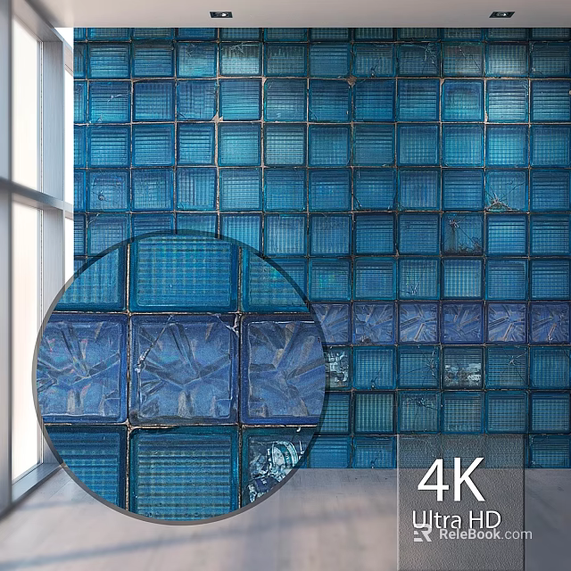 Blue Grid Pattern Components Wall Featuring Circular Element And 4K Detail 3d model 
