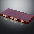 Mahogany Rectangular Wooden Box With Wood Grain Surface And Gold Metal Clasps