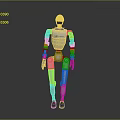 Standing Humanoid Robot Design With White Body And Black Limbs