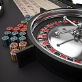 modern gambling table roulette table 3d model