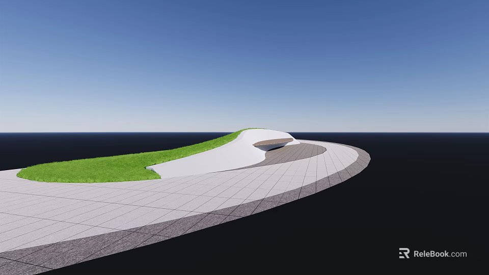Modern Outdoor Chair Design With Green Lawn Blue Sky And Waterfront View 3d model 
