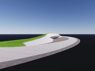 Modern Outdoor Chair Design With Green Lawn Blue Sky And Waterfront View 3d model