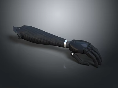 Game Movie Character With Black Carbon Fiber Mechanical Arm Design 3d model
