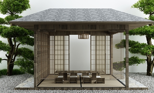 New Chinese Pavilion Courtyard Leisure Tea Room 3d model