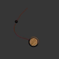 Minimalist Wooden Oak Cylindrical Floor Lamp With Red Cable And Black Plug