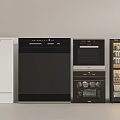 Modern Kitchen Appliances Set Including Dishwasher Oven And Glass Door Sterilizer