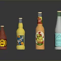 Colorful Assorted Bottled Drinks With Various Flavors And Different Color Labels