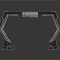 Modern Home Table With Metal Frame And Futuristic Design For Daily Living Use