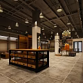 Modern Clothing Store Interior With Pendant Lights Display Cabinets Mannequin And Tile Floor