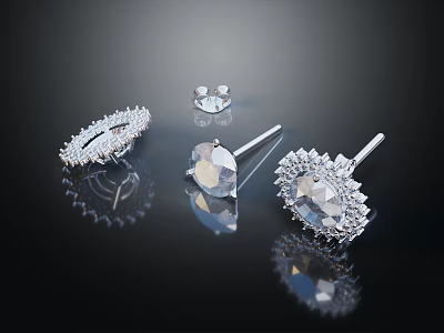 Modern Ring Diamond Ring Gem Ring 3d model
