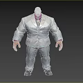 Muscular Man In White Suit With Red Flower Purple Shirt And Rings