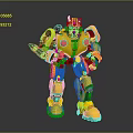 Yellow Sci Fi Robot Character With Blue Eyes And Mechanical Design Standing Pose