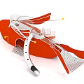 Unique Red Playground Equipment With Slide Stairs Mesh And Yellow Elements 3d model