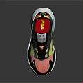 Colorful Chunky Sneakers With Pink Yellow Blue Mesh Upper And Thick White Sole