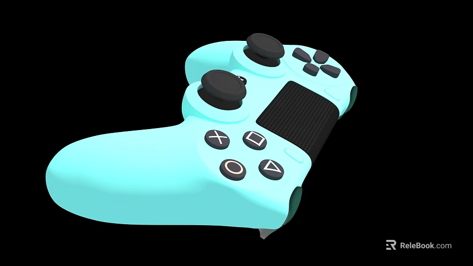 Light Blue Game Controller Entertainment Device With Buttons And Joysticks 3d model 