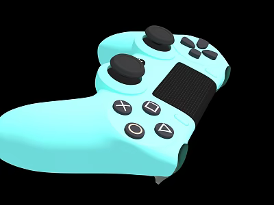 Light Blue Game Controller Entertainment Device With Buttons And Joysticks 3d model