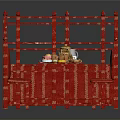 Red Dining Furniture Set With Booth Seats Table And Decorative Items