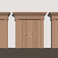 Luxurious Interior Double Door With Ornate Carved Design And Bronze Frame