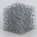 Gray Cube Decorative Ornament Set with Hollow Out Honeycomb Lattice Structure for Modern Home Decoration