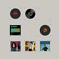 Decorative Vinyl Record Shape Wall Hanging with Multiple Album Cover Designs