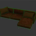 Modern Red Leather Sectional Sofa With Metal Legs And Accent Pillows