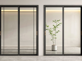 Modern sliding door glass sliding door glass door 3d model