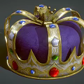 Ornate Golden Crown Jewelry With Red Green Blue Gemstones And Decorative Top Design