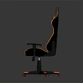 Ergonomic Black And Orange Gaming Chair With Adjustable Armrests And Wheels