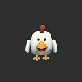 Cute Electric Toy Chicken With White Body Red Comb And Yellow Feet For Kids