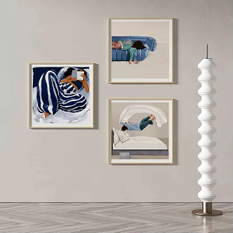 Modern minimalist decorative painting 3d model