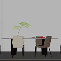 Modern Dining Table and Chair Combination Dining Table and Chair 3d model