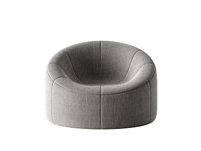 Comfortable Gray Round Modern Fabric Bean Bag Chair For Living Room 3d model