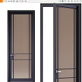 Modern Black Frame Casement Door With Screen Mesh And Metal Handle Design