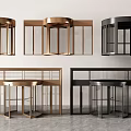 Modern Gold and Black Revolving Doors With Glass Panels And Metal Frames