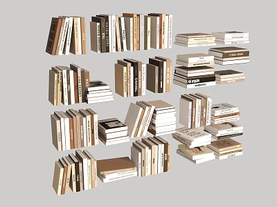 Colorful Stacked Books And Magazines Collection Featuring Various Sizes And Covers 3d model