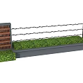 Building Exterior Wall Design With Wooden Lattice Panels Green Hedges And Metal Railings