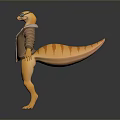 Cartoon Lizard Character Wearing Brown Jacket And Goggles With Long Tail