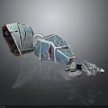 Mechanical Device Metallic Structure With Red Accents And Robotic Claw Design