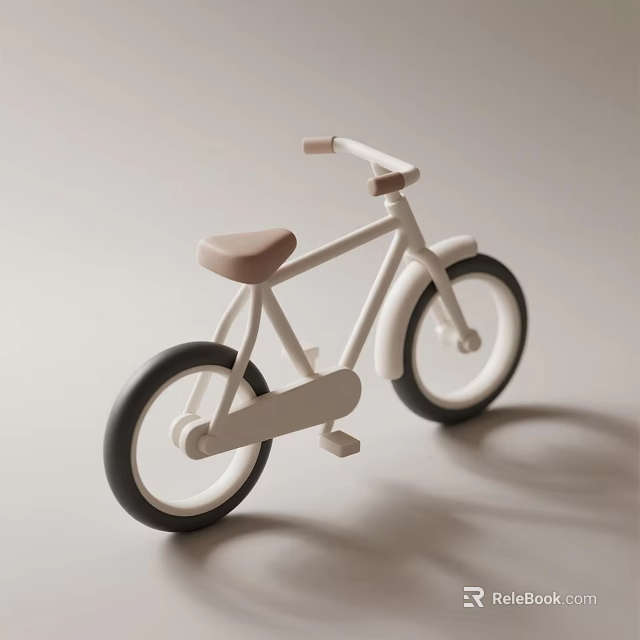 Modern Minimalist White and Brown Bicycle Shaped Decorative Ornament Set for Home Tabletop Decor 3d model 
