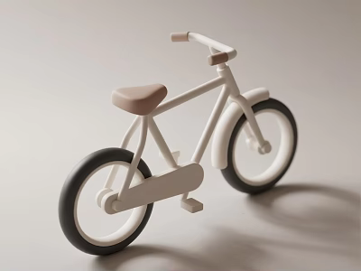 Modern Minimalist White and Brown Bicycle Shaped Decorative Ornament Set for Home Tabletop Decor 3d model