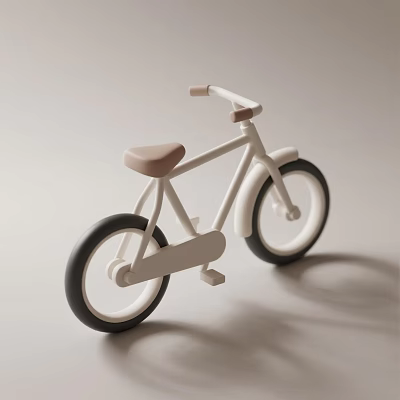 Modern Minimalist White and Brown Bicycle Shaped Decorative Ornament Set for Home Tabletop Decor 3d model