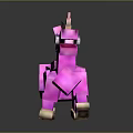 Cute Pink Pixel Art Unicorn With Rainbow Mane And Tail Design